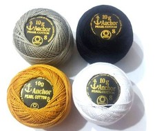 Anchor Pearl Cotton Crochet embroidery basic solid demanding thread 85m , size 8