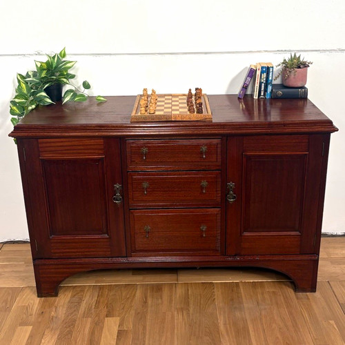 Mahogany wood sideboard - wood, brown
