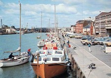 ENGLAND POSTCARD Poole Quay Harbour Boats Dorset UK J. Arthur Dixon