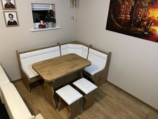 CORNER BENCH TABLE 2 STOOLS WITH STORAGE