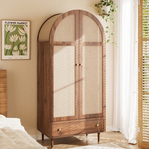 Wooden door wardrobe with - wooden, 2