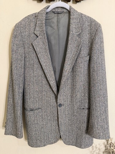 Vintage wool tweed blazer mens - tweed,