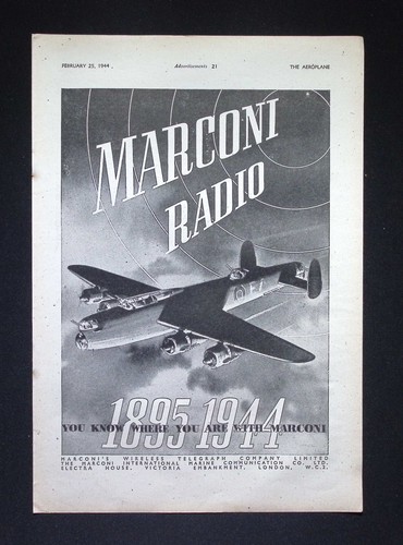 Original 1944 advert marconi - 1944,