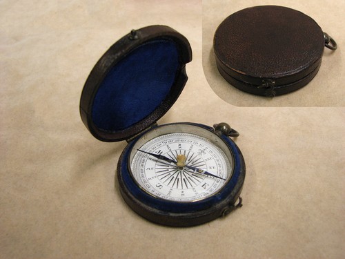 Early victorian pocket - pocket, compass
