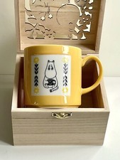 Japan Yamaka Shoten Moomin yellow porcelain 350ml mug in wooden box山加商店姆明