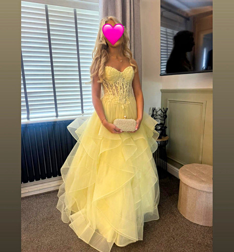 Yellow tulle ballgown prom - tulle,