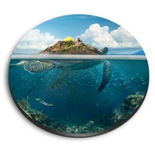 Round MDF Magnets - Island