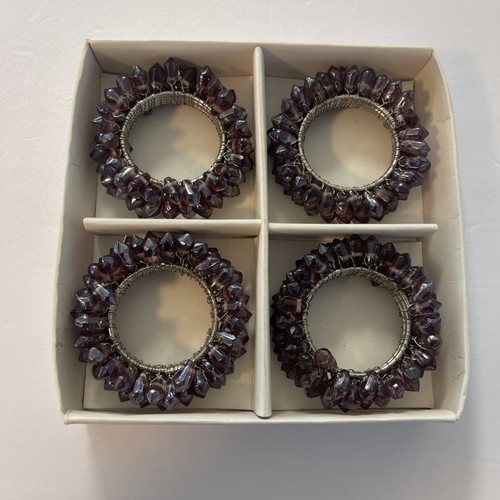 Crystal beaded napkin rings - beaded,