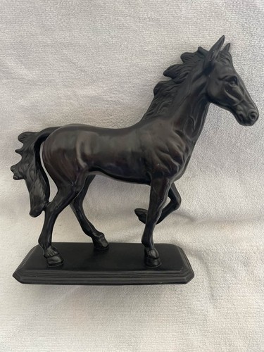 Vintage spelter black horse - spelter,