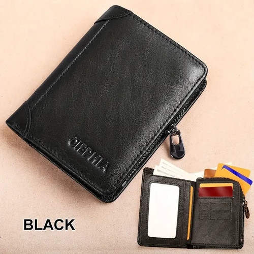 Mens genuine leather - leather, rfid