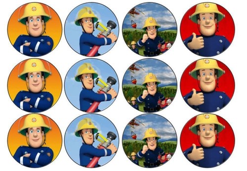Fireman sam edible wafer cup - sam,