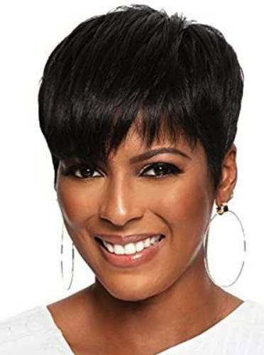 Short black pixie - black, cut
