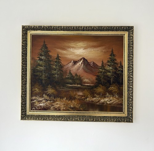 Handpainted framed oil - handpainted,