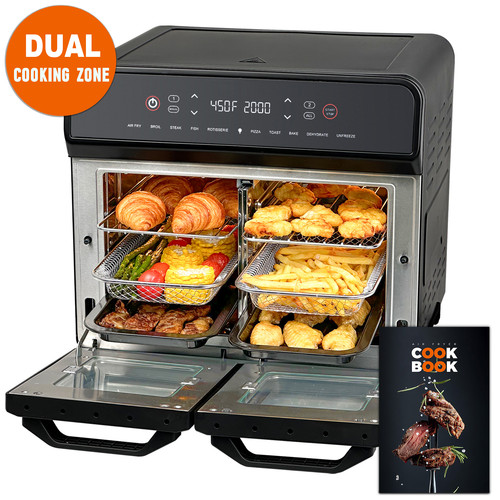 24qt dual zone air fryer - dual, oven