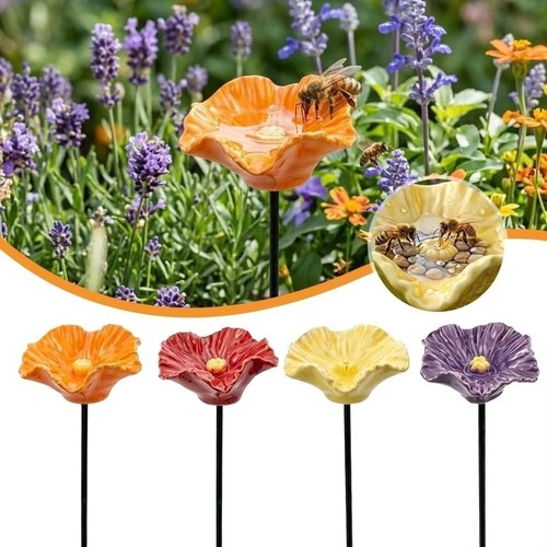 Resin flower garden stakes - flower,