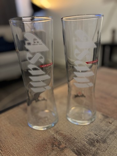 Asahi beer pint glasses - x,