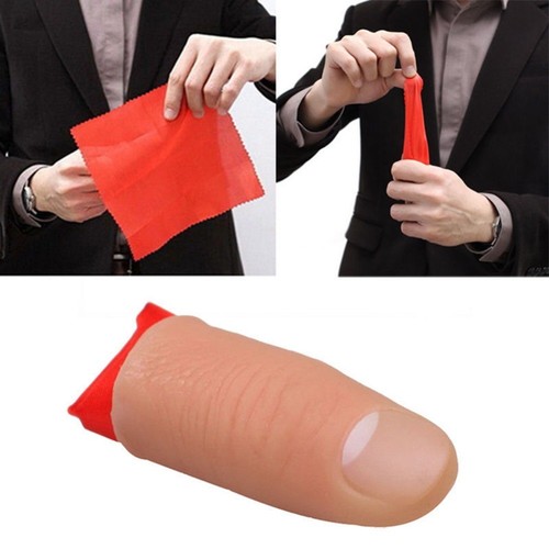 Magic thumb tip with red - red, silk