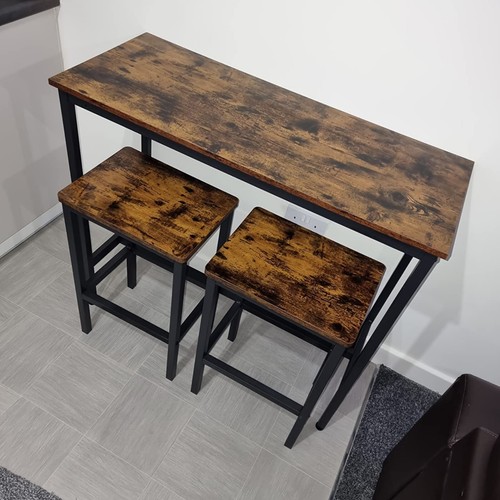 Breakfast bar table and stools - and,
