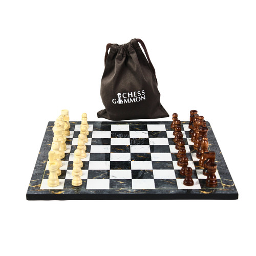Gray marble design chess set - marble,