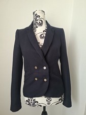 ZARA Blazer Jacket Size Medium Navy Blue Mint Condition 