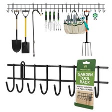 Garden Tool Storage Rack 160cm, Heavy-Duty Metal Organiser for Shed Accessories