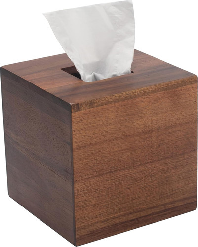 Wood tissue box cover - wood,