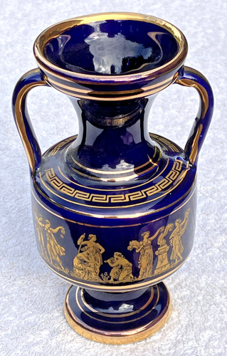 Greek style blue glass two - glass,