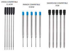 Pen Refills Compatible With Cross or Parker Ballpoint Black Or Blue Pen Ink 8513