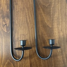 Wrought Iron Wall Hanging Candleholder Pair~16 Inch