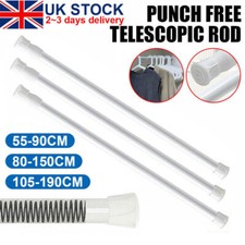 Telescopic Net Voile Tension Curtain Rail Pole Rod Rods Spring Loaded Extendable