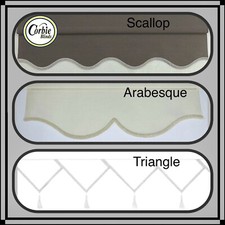 Roller Blinds Scallop, Arabesque & Triangle In Light Filtering Fabric custom cut
