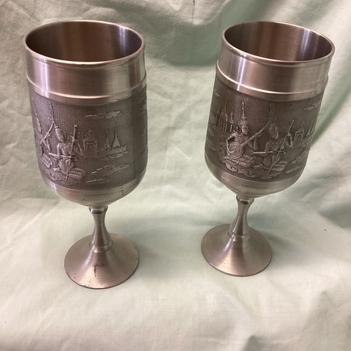 Thailand bangkok pewter pair - bangkok,