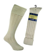 Pair Mens Wool Blend Scottish Highland Kilt Hose Socks Size 6-11 CREAM