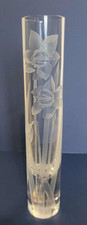 Vintage Stuart Crystal Strathearn Collection Etched Daffodils Snowdrop Bud Vase