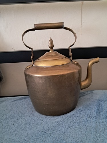 Vintage brass kettle - vintage, old