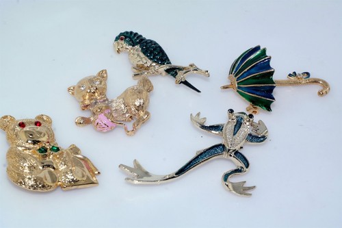 5pc vtg gerry pin brooch - pin, lot