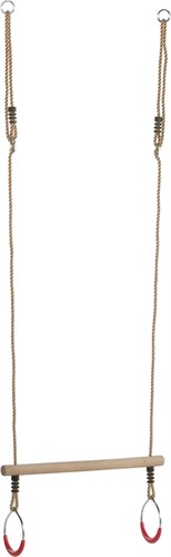 Wooden ring trapeze bar with - wooden,