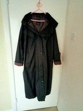 Jack Murphy Woman's Raincoat Size 16  Khaki Green Hooded Full Length.