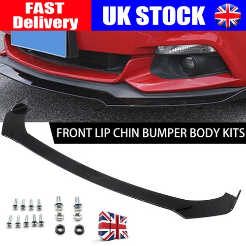 Glossy black front bumper lip - front,