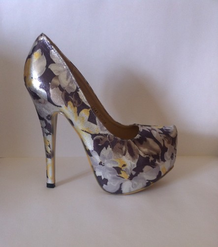 Silver floaral stiletto - , heels