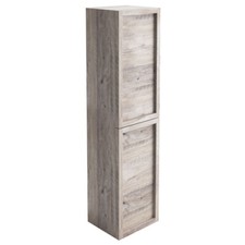 Wood Vanity Unit Freestanding Wall Hung Natural Oak Grey Mirror Bathroom Storage