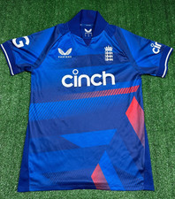 England Cricket Castore 2023 Blue One Day ODI Jersey | Mens Adult Small T-Shirt