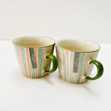 Set of 2 Ceramic Blue Stripe