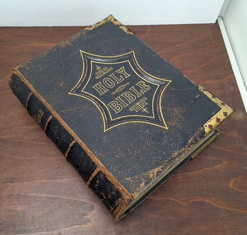 Large antique holy bible - holy, bible,
