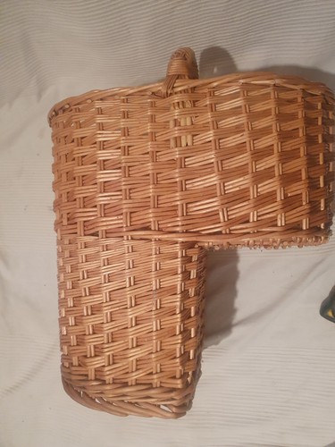Wicker stair storage basket - storage,
