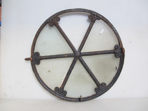 Antique iron window panel - iron,