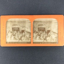 Stereoscope Polyramic viewer card C1860. 'Satan Barbier' Diableries Nouvelles