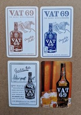 4 x Vintage Swap Playing Cards - VAT 69 Scotch Whisky
