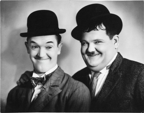 Laurel and hardy portrait wall - and,