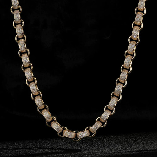 9ct gold belcher chain - gold,